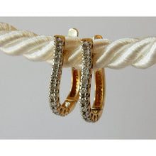 Real Diamond Hoop Earrings Round 0.5 Carats G/H Si Two Tone Finish