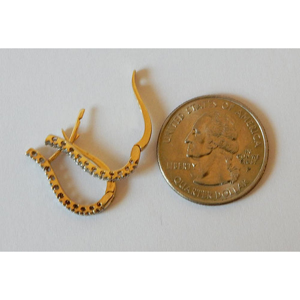 Real Diamond Hoop Earrings Round 0.5 Carats G/H Si Two Tone Finish