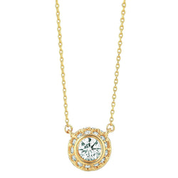 Real Diamond Necklace Pendant 1 Carat 14K Yellow Gold Women Jewelry New