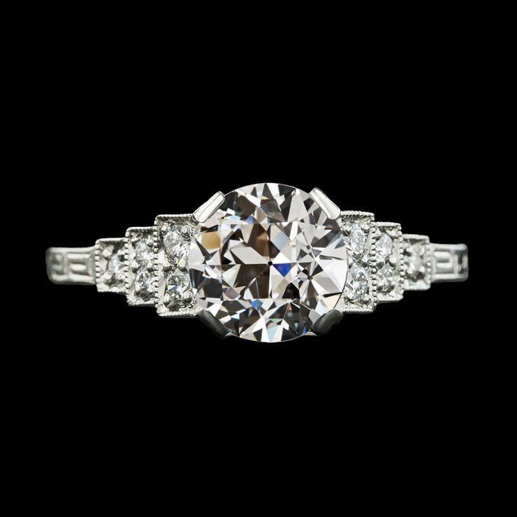 Real Diamond Old Miner Engagement Ring 14K White Gold Jewelry 3.50 Carats