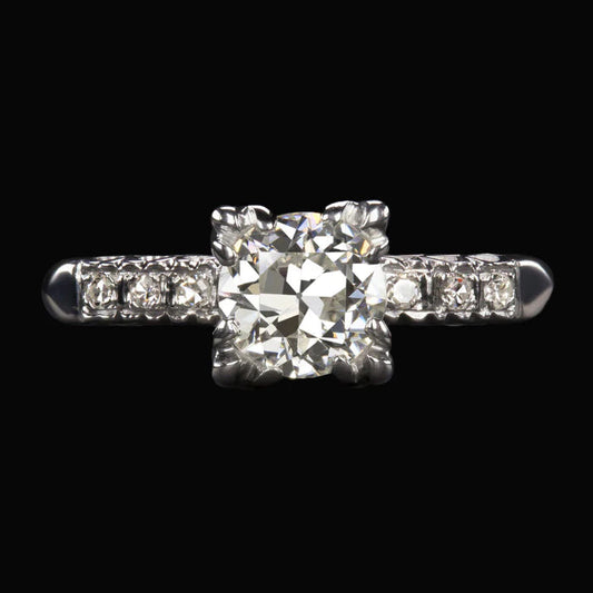 Real Diamond Old Miner Wedding Ring With Accents Triple Prong Set 3 Carats