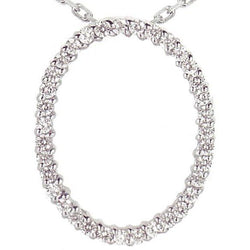 Real Diamond Oval Shape Women Pendant 2.70 Carats White Gold Necklace