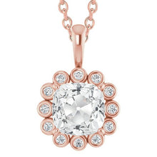 Real Natural Earth Mined Diamond Pendant Bezel Set Round & Cushion Old Mine Cut 7.50 Carats