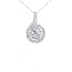 Real Diamond Pendant Necklace 1.87 Carats White Gold 14K New Prong Set