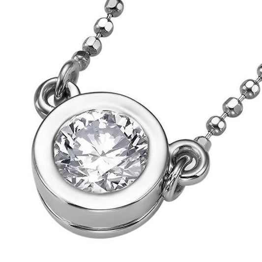 Real Diamond Pendant Necklace G Vs2 Bezel Setting 1.50 Carat White Gold 14K
