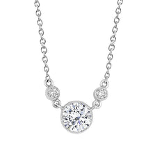 Real Diamond Pendant Necklace Round Cut 2.60 Carats 14K White Gold