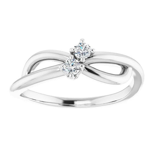 Real Diamond Ring 1 Carat U Prong Setting Infinity Twist Jewelry New