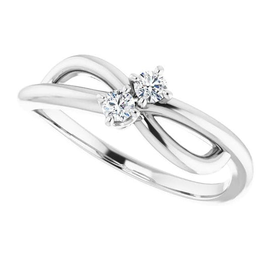 Real Diamond Ring 1 Carat U Prong Setting Infinity Twist Jewelry New