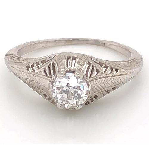 Real Natural Earth Mined Diamond Ring 1 Carat Vintage Style Filigree Milgrain Men New