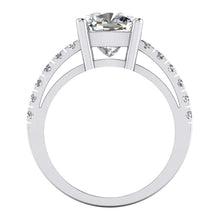 Real Diamond Ring Cushion With Side Stones