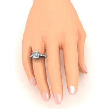 Real Diamond Ring Cushion With Side Stones