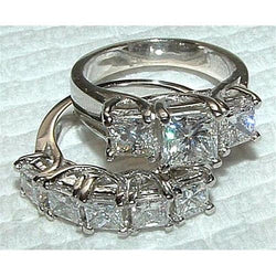 Real Natural Earth Mined Diamond Ring Engagement Band Set New 4.51 Carats White Gold 14K