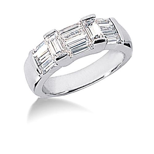 Real Diamond Ring White Gold Band Set 6 Carats