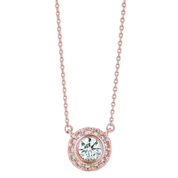 Real Diamond Rose Gold Necklace Pendant 1 Carat