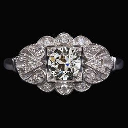 Real Diamond Round Old Cut Wedding Ring Antique Style 6.25 Carats Milgrain