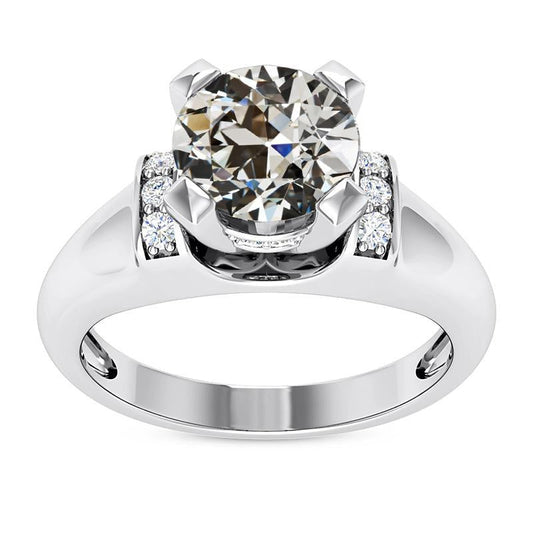 Natural Diamond Round Old Mine Cut Fancy Ring Wide Band 4.75 Carats Jewellery