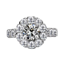 Real Natural Earth Mined Diamond Round Old Mine Cut Halo Ring Ladies Jewellery 9 Carats
