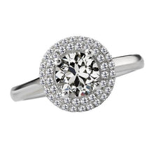 Real Natural Earth Mined Diamond Round Old Miner Double Halo Anniversary Ring 14K Gold 5 Carats