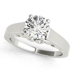 Real Diamond Solitaire Engagement Ring 2 Carat White Gold 14K
