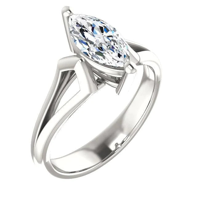 Real Diamond Solitaire Ring 1.50 Carats Basket Setting Women Jewelry