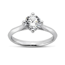 Real Diamond Solitaire Ring 1.51 Carats Prong Setting White Gold 14K