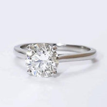 Real Diamond Solitaire Ring Class Round Cut White Gold 14K Jewelry