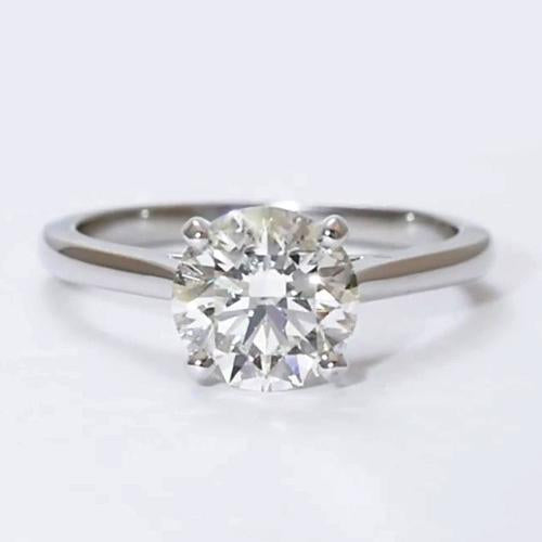 Real Diamond Solitaire Ring 2 Carats Class Round Cut White Gold 14K Jewelry