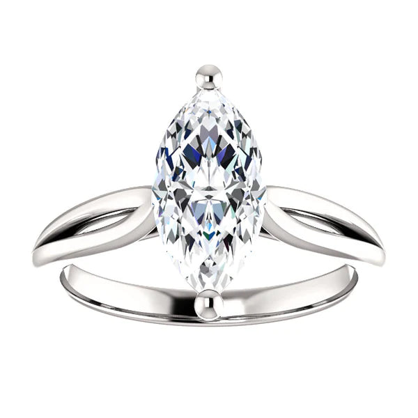 Real Diamond Solitaire Ring 2.50 Carats 14K White Gold