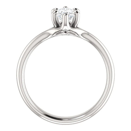 Real Diamond Solitaire Ring 2.50 Carats Six Claw Prong Setting White Gold