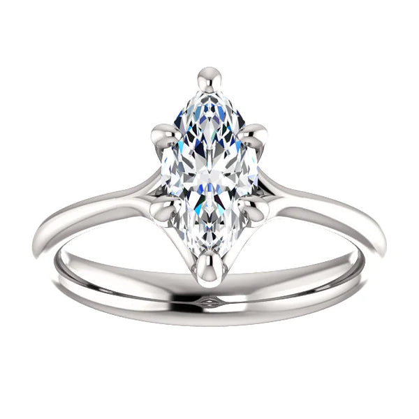 Real Diamond Solitaire Ring 2.50 Carats Six Claw Prong Setting White Gold