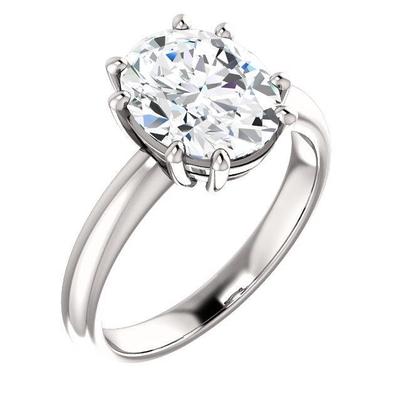 Real Diamond Solitaire Ring 3.50 Carats Women White Gold Jewelry