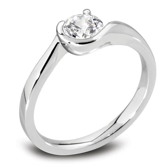 Real Diamond Solitaire Ring Brilliant Cut 1.25 Ct Sparkling Gold White