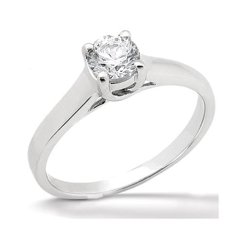 Real Diamond Solitaire Ring Prong Style 1 Ct. White Gold 14K