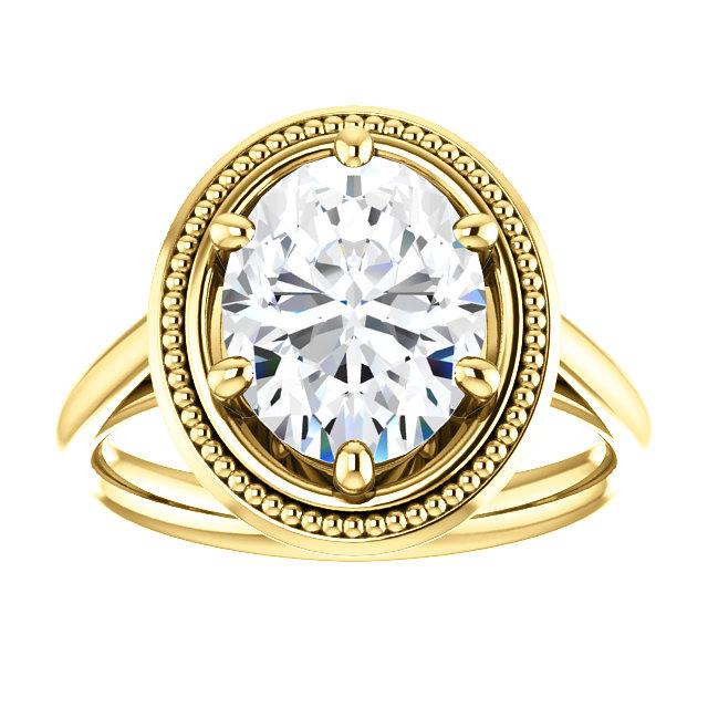Real Diamond Solitaire Ring Vintage Style 4 Carats Yellow Gold 14K3