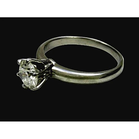 Real Diamond Solitaire Ring Women Jewelry 1.01 Carat White Gold
