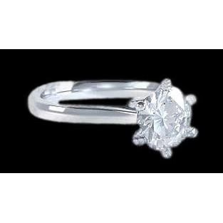 Real Diamond Solitaire Women Engagement Ring White Gold 2 Carats