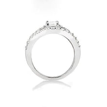 Real Diamond Split Shank Ring With Accents 1.40 Cts. Jewelry White Gold