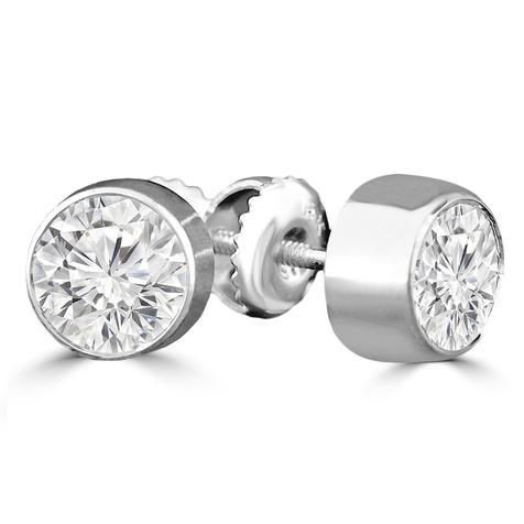 Real Diamond Stud Earring Gold 0.90 Ct. Women Jewelry