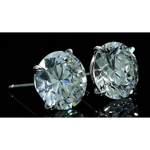Real Diamond Stud Earrings 12 Carats White Gold 14K2