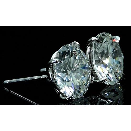 Real Diamond Stud Earrings 12 Carats White Gold 14K3