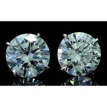Real Diamond Stud Earrings 12 Carats White Gold 14K