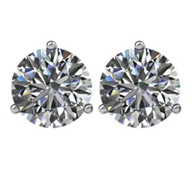 Real Diamond Stud Earrings 2 Carats Women Jewelry White Gold 14K