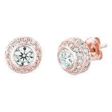 Real Diamond Stud Earrings 3 Carats 14K Pink