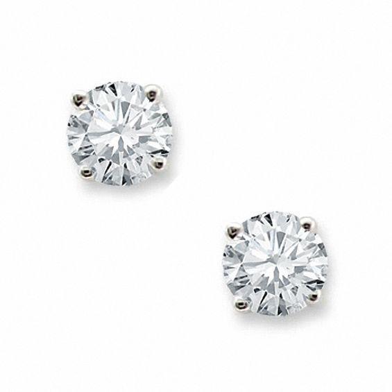 Real Diamond Stud Earrings 3 Carats Prong Set White Gold Jewelry
