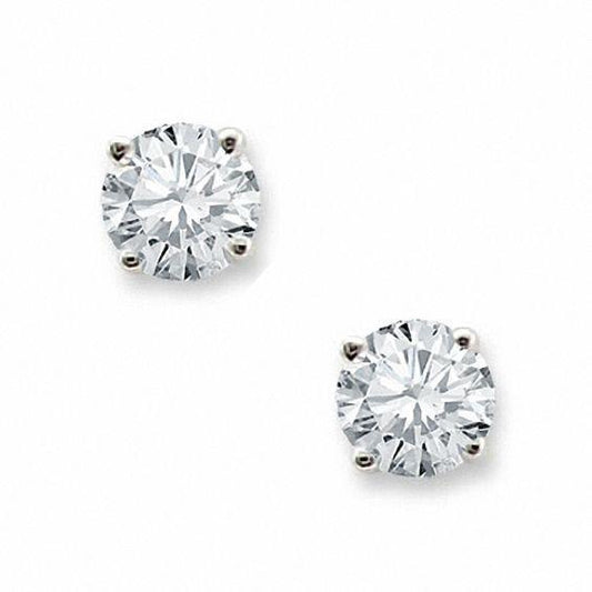 Real Diamond Stud Earrings 3 Carats Prong Set White Gold Jewelry