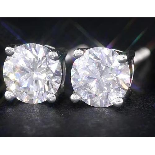 Diamond Studs 2 Carats White Gold