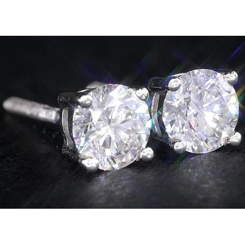 Diamond Studs 2 Carats White Gold