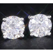 Natural Earth Mined Diamond Studs 2 Carats White Gold
