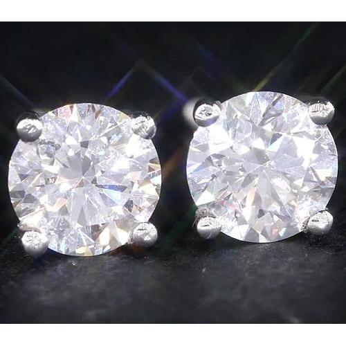 Real Diamond Studs 2 Carats White Gold