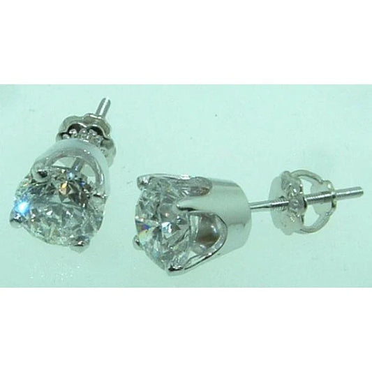 Real Diamond Studs Earrings 2.50 Ct. Platinum Women Jewelry